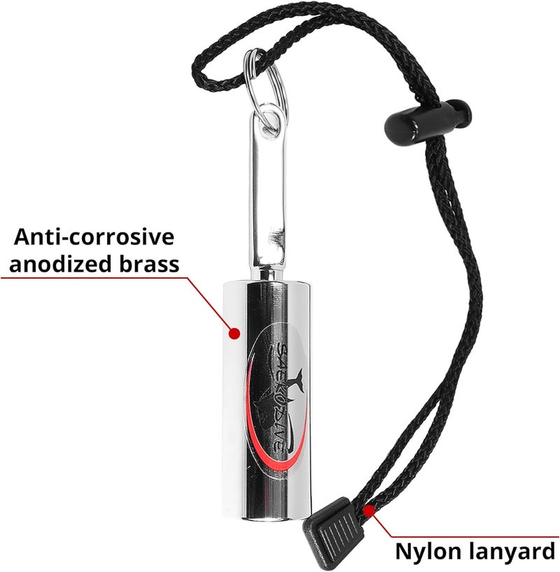Saekodive Diving Shaker Rattle Stick - 3.9" Anodized Brass with Nylon Lanyard - Scuba Noice Maker, Underwater Shaker, Signal Communication Device - Image 2